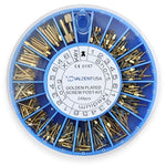 Load image into Gallery viewer, ValdentUSA Gold Plated Screw Post Kit, Assortment: 240 assorted size Screw, Keys
