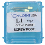 Load image into Gallery viewer, ValdentUSA Gold-Plated Screw Post Refill - L1, #1 Long 11.8mm, Package of 12