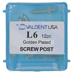 Load image into Gallery viewer, ValdentUSA Gold-Plated Screw Post Refill - L6, #6 Long 11.8mm, Package of 12