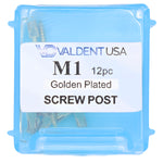 Load image into Gallery viewer, ValdentUSA Gold-Plated Screw Post Refill - M1, #1 Medium 9.3mm, Package of 12