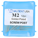 Load image into Gallery viewer, ValdentUSA Gold-Plated Screw Post Refill - M2, #2 Medium 9.3mm, Package of 12