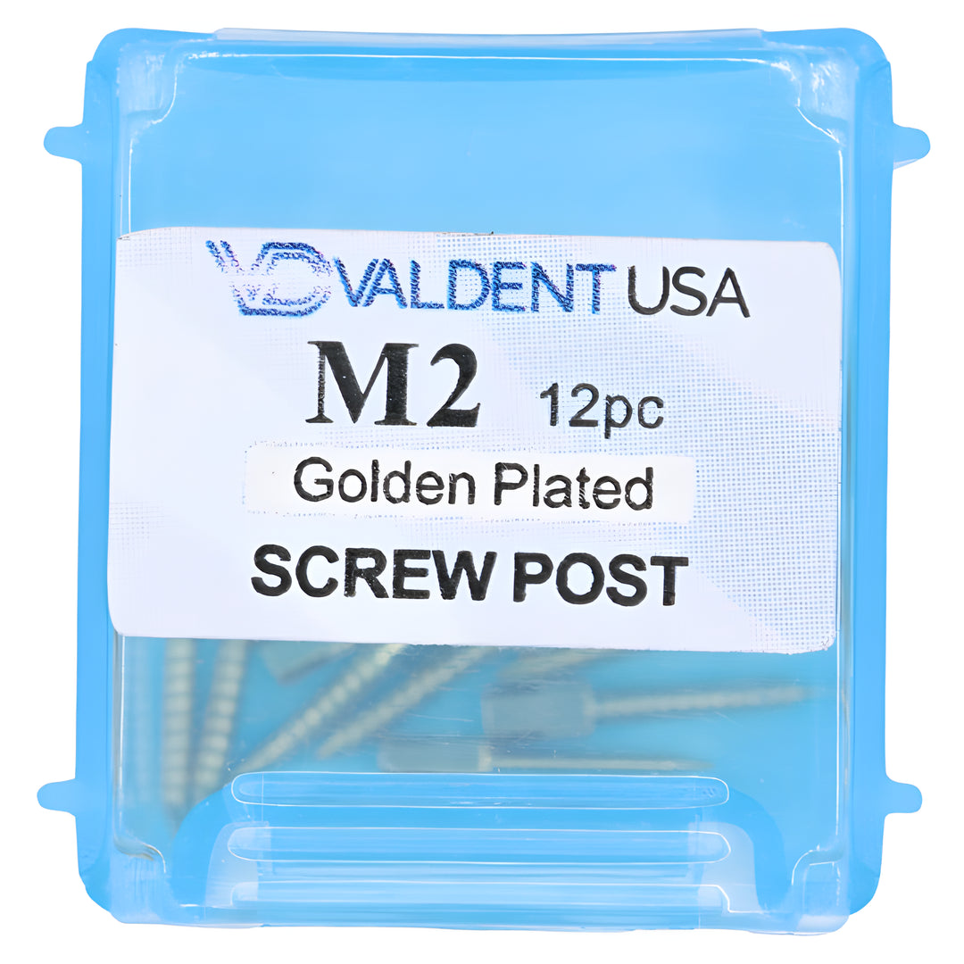 ValdentUSA Gold-Plated Screw Post Refill - M2, #2 Medium 9.3mm, Package of 12
