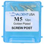 Load image into Gallery viewer, ValdentUSA Gold-Plated Screw Post Refill - M5, #5 Medium 9.3mm, Package of 12