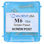 Load image into Gallery viewer, ValdentUSA Gold-Plated Screw Post Refill - M6, #6 Medium 9.3mm, Package of 12