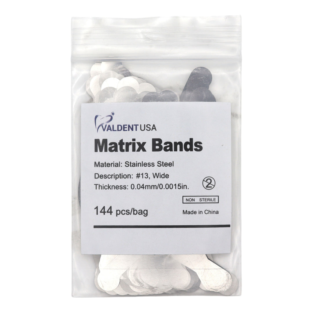 ValdentUSA Tofflemire Matrix Band, #13 Size, .0015 Gauge, Stainless Steel, Package of 144 matrix