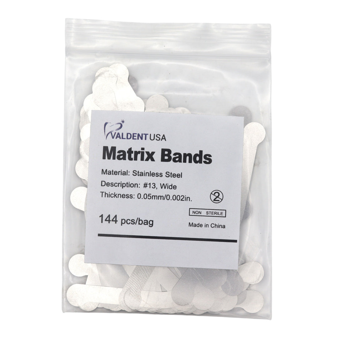 ValdentUSA Tofflemire Matrix Band, #13 Size, .002 Gauge, Stainless Steel, Package of 144 matrix