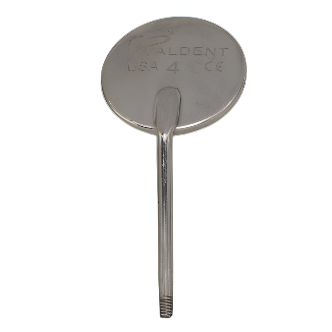ValdentUSA #4 Mouth Mirror Head Simple Stem Stainless Steel 12/Pk