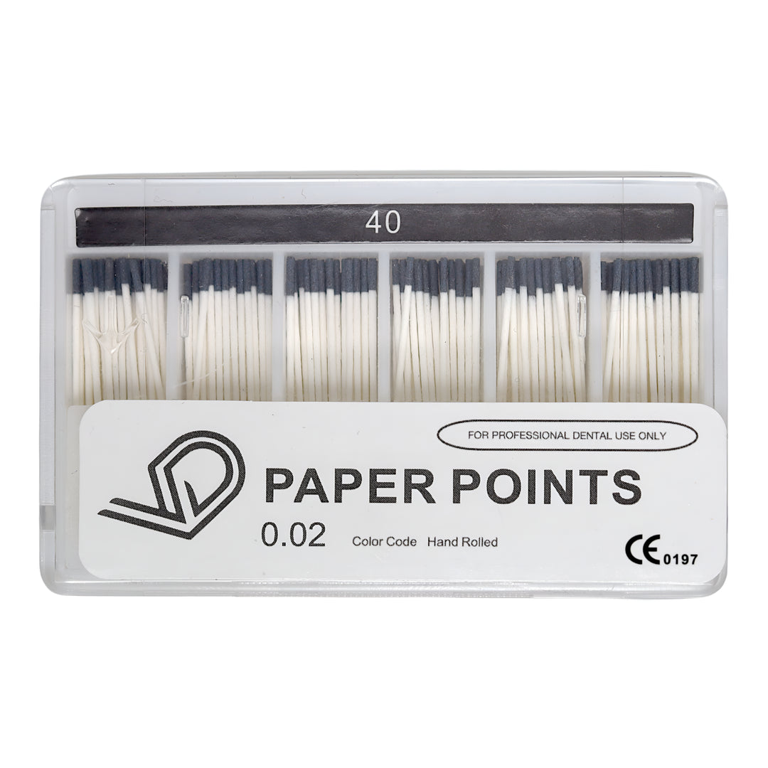 ValdentUSA Absorbent Paper Points - #40, Taper size 0.02, 100/Box