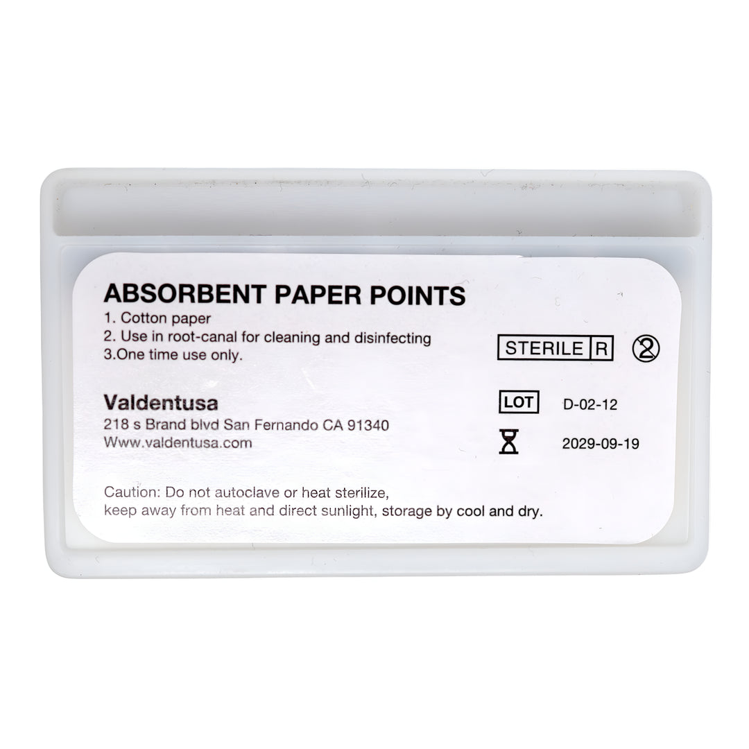 ValdentUSA Absorbent Paper Points - #40, Taper size 0.02, 100/Box