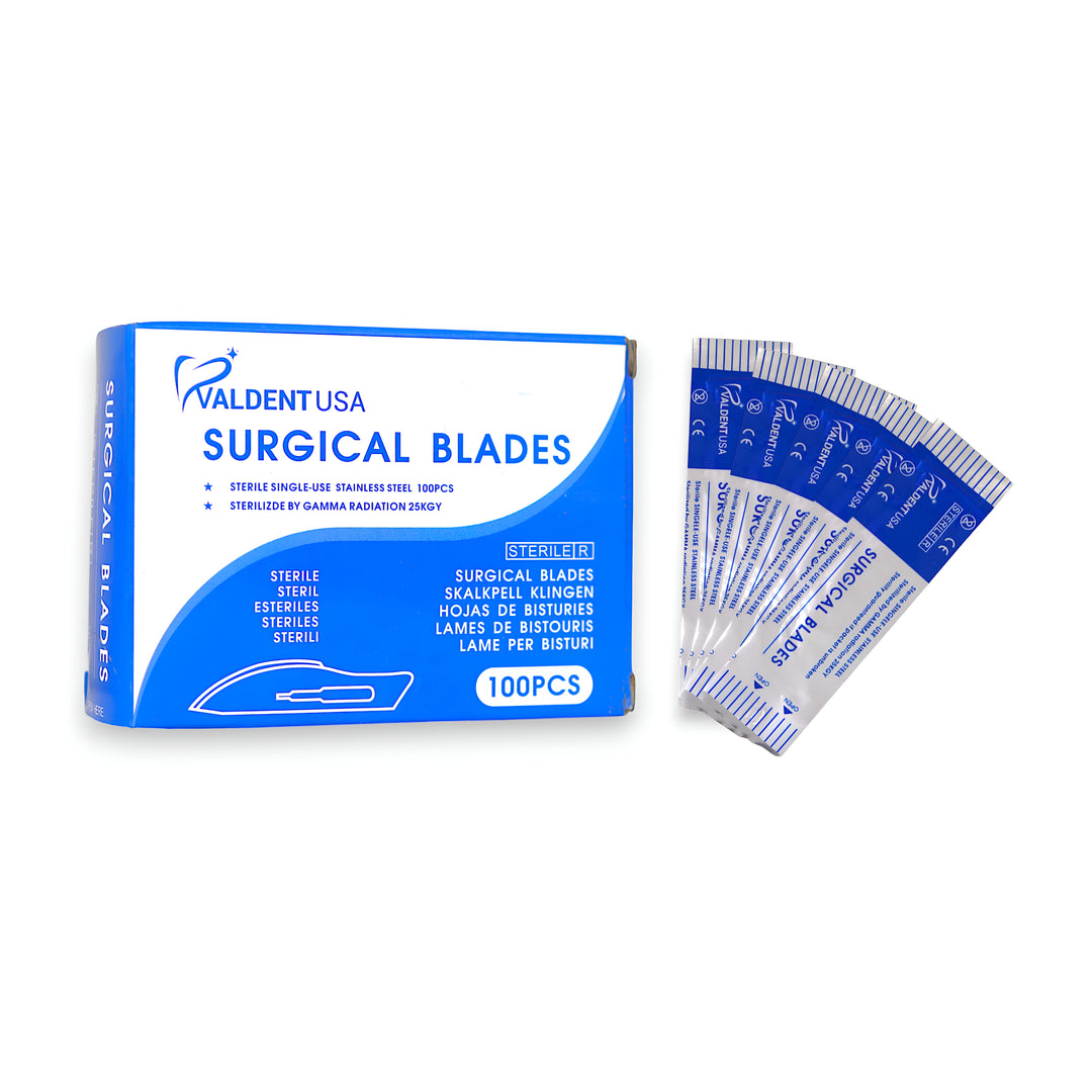 ValdentUSA #10 Sterile Surgical Blades stainless steel box of 100 blades