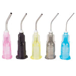 Load image into Gallery viewer, Plasdent 25 ga Pre-Bent Luer Lock Dispensing Tips, Blue 100/Bag