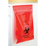 Load image into Gallery viewer, Plasdent Stick-on Red Bio Hazard Waste Bags 6" x 6" 200/Bx.