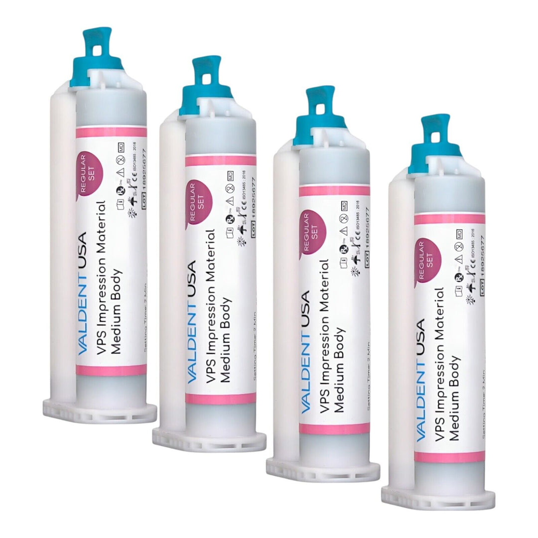 ValdentUSA VPS Impression Material Cartridges ,4 x 50ml,All Set Times & Consistency