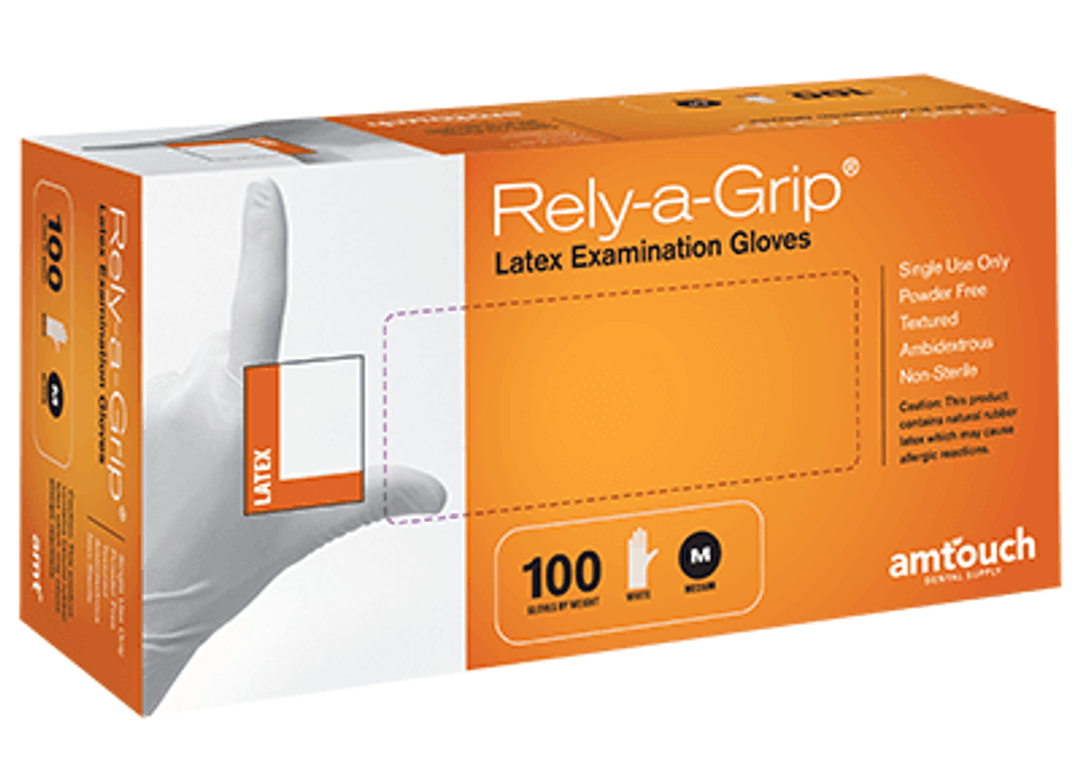 Rely-a-Grip Latex Exam Gloves SIZE SMALL - 100 count