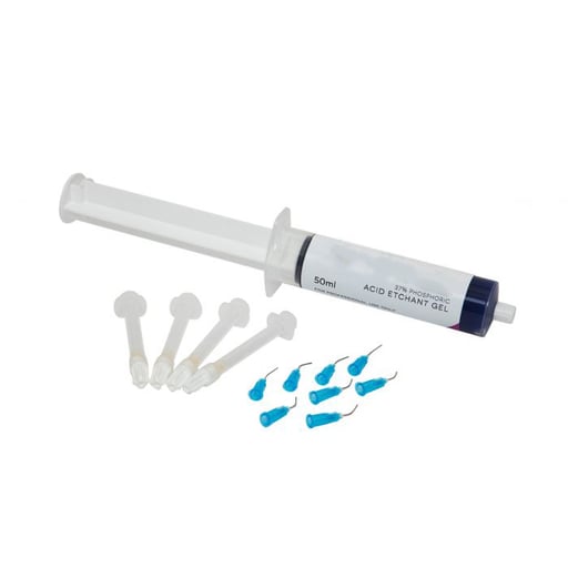 Bulk 50ml Syringe - 38% Phosphoric Acid Etching Gel: 1 - 50ml Syringe and Applicator Tips.