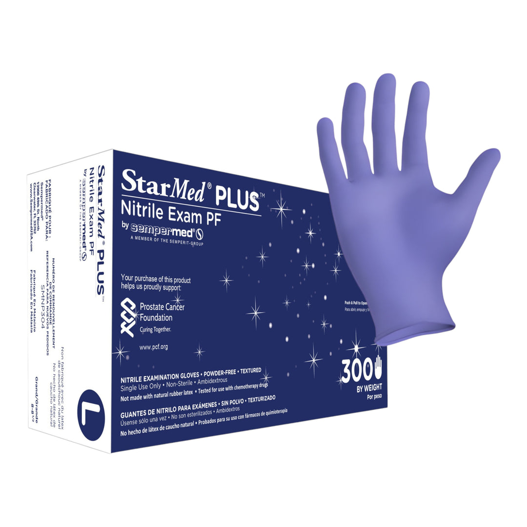 StarMed Plus - Purple Nitrile Powder Free Examination Gloves, 300/box