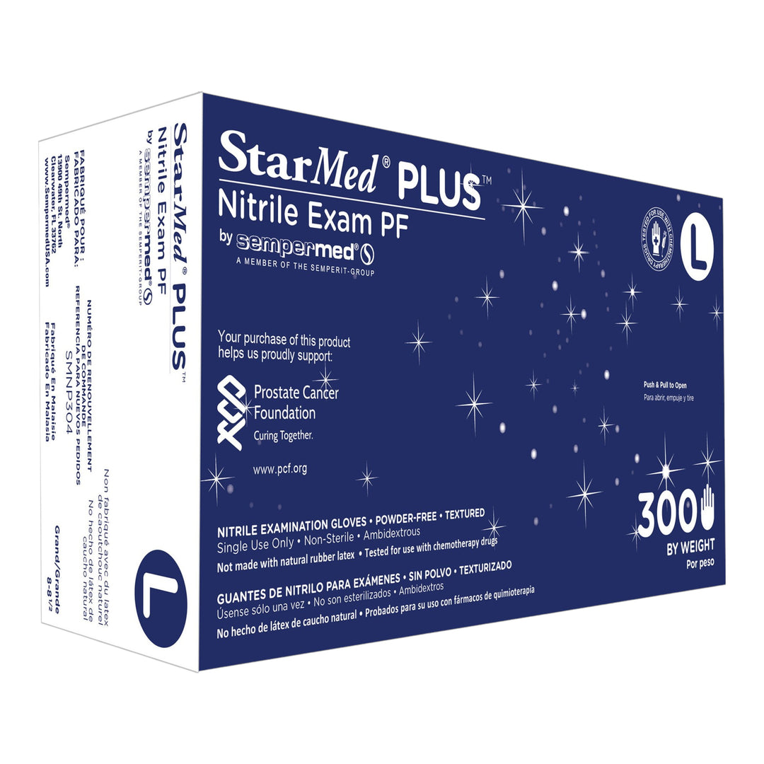 StarMed Plus - Purple Nitrile Powder Free Examination Gloves, 300/box