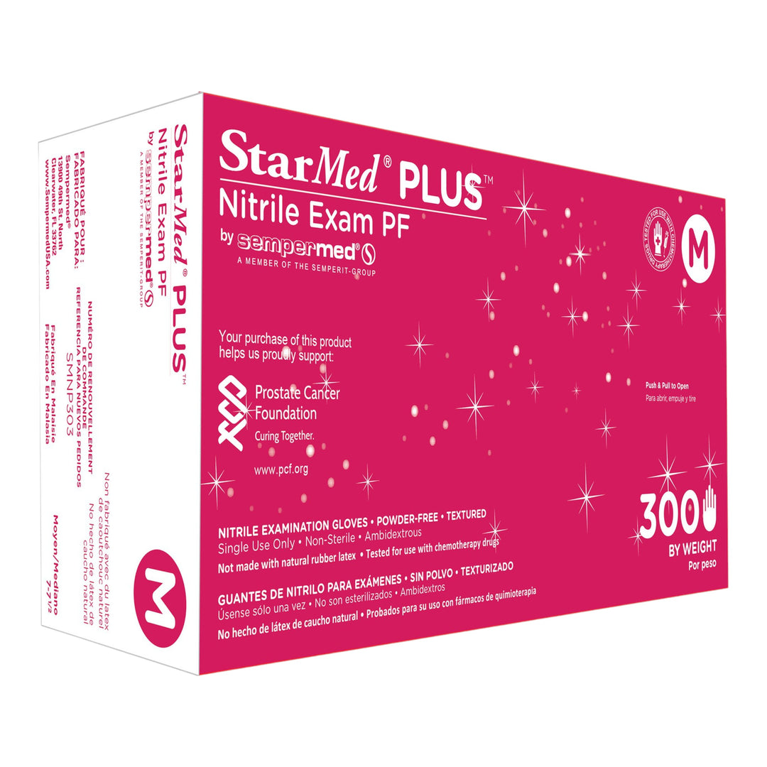 StarMed Plus - Purple Nitrile Powder Free Examination Gloves, 300/box