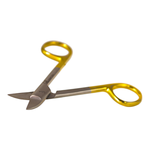 Load image into Gallery viewer, ValdentUSA 4.5&quot; Curved Crown &amp; Gold Scissors with smooth Blades
