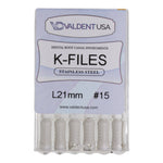 Load image into Gallery viewer, ValdentUSA #15, 21 mm Stainless Steel ISO Standard K-File, 6/Pk
