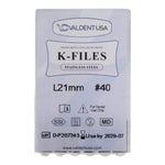 Load image into Gallery viewer, ValdentUSA #40, 21 mm Stainless Steel ISO Standard K-File, 6/Pk
