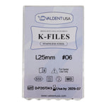 Load image into Gallery viewer, ValdentUSA #06, 25 mm Stainless Steel ISO Standard K-File, 6/Pk
