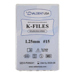 Load image into Gallery viewer, ValdentUSA #15, 25 mm Stainless Steel ISO Standard K-File, 6/Pk
