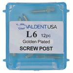 Load image into Gallery viewer, ValdentUSA Gold-Plated Screw Post Refill - L6, #6 Long 11.8mm, Package of 12
