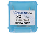 Load image into Gallery viewer, ValdentUSA Gold-Plated Screw Post Refill - S2, #2 Short 7.8mm, Package of 12
