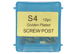 Load image into Gallery viewer, ValdentUSA Gold-Plated Screw Post Refill - S4, #4 Short 7.8mm, Package of 12
