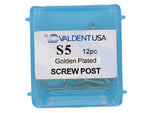 Load image into Gallery viewer, ValdentUSA Gold-Plated Screw Post Refill - S5, #5Short 7.8mm, Package of 12
