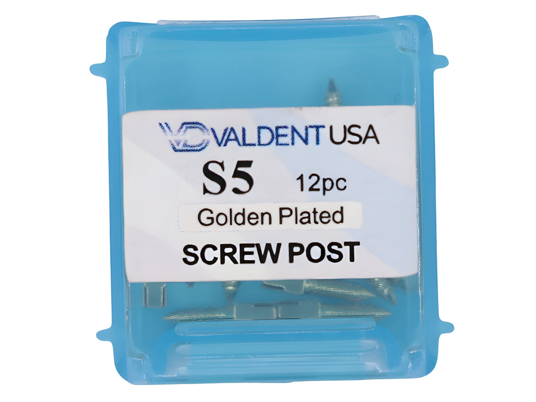 ValdentUSA Gold-Plated Screw Post Refill - S5, #5Short 7.8mm, Package of 12