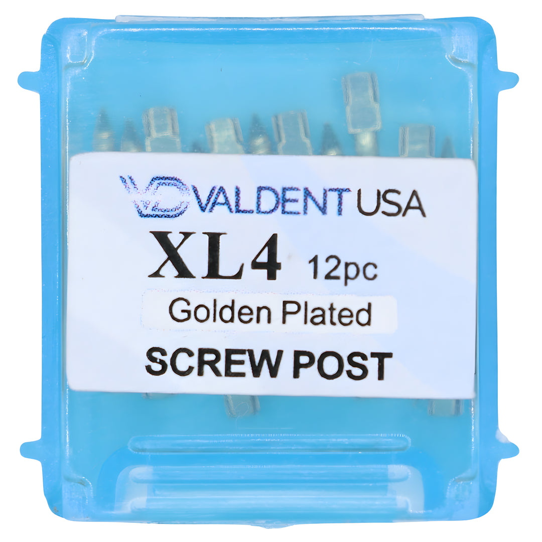 ValdentUSA Gold-Plated Screw Post Refill - L4, #4 Long 11.8mm, Package of 12