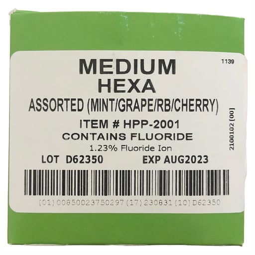 Hexa Prophy Paste 1.23% Fluoride Ion, Medium, Assorted Flavors, One Ring, 200 Cups/Pk