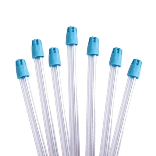 Britedent Saliva Ejectors Clear w/Blue Tips 1000/Case. Flexible, Wire-Reinforced