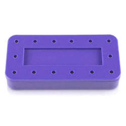 Plasdent Rectangular Bur Block - Spectrum Purple, 14 Burs Capacity.