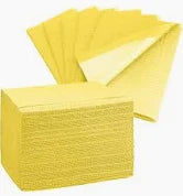 Patient Bibs YELLOW 13" x 18" 2-Ply Paper/1-Ply Poly, Plain